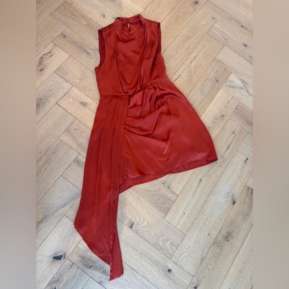 Anthropologie Asymmetrical Red Dress